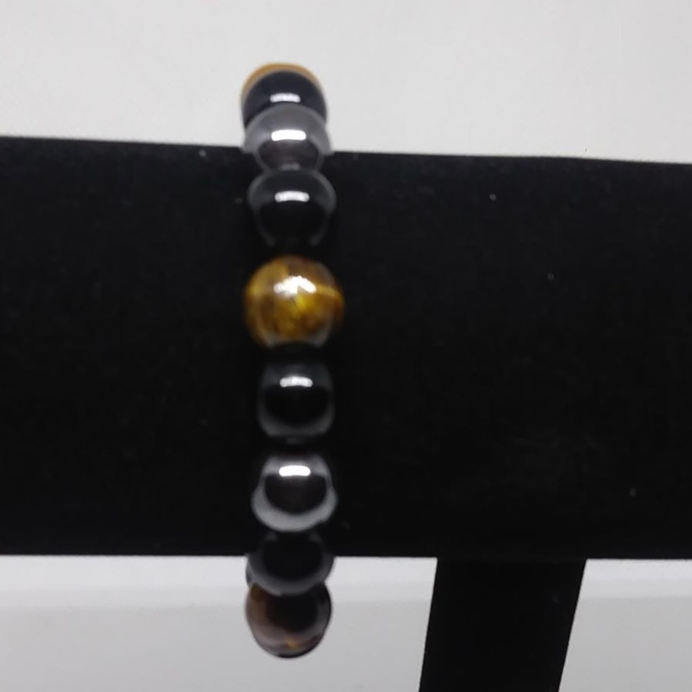 🎇SOLD OUT  Tiger Eye,Hematite & Obsidian bracelet - Picture 3 of 6